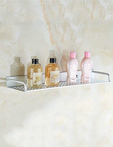 Toallero de baño con bandeja de aluminio para organizar cosméticos 2