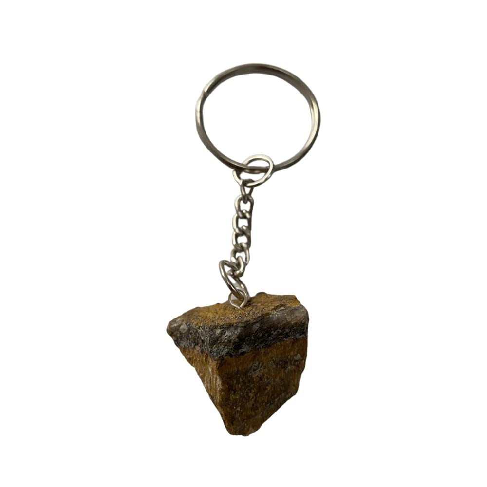 VIE Rough Cut Keychain, 9x3x3cm, Tiger's Eye, One