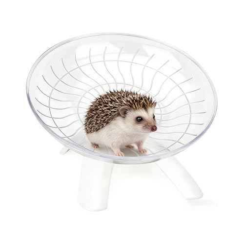 LIFTATAPA Hamster Wheel Hamster Flying Saucer Silent Running Exercise Wheel for Hamsters Gerbils Mice Hedgehog and Other Small Pets Silent Running Wheel Hermit Crab Wheel(White)
