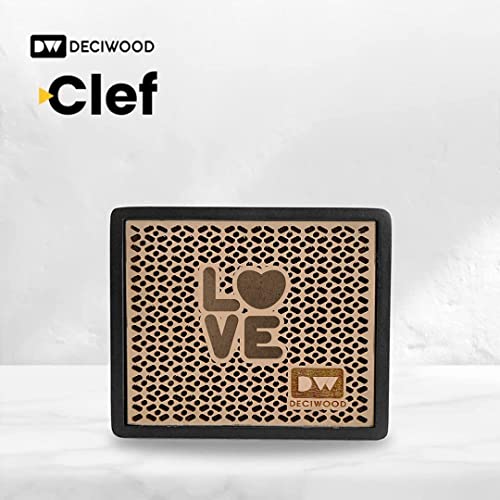 Image of Deciwood 5W 5.0 Clef Wooden Bluetooth Speaker, 1200 mah Battery, Supports -FM,USB, SD Card, Wooden Finish Body (Black)