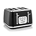 Swan ST19025BLK Elegance 4 Slice Toaster with 7 Browning Levels, Defrost and Reheat functions, Anti-Jam and Cord Storage, 2100W, Black