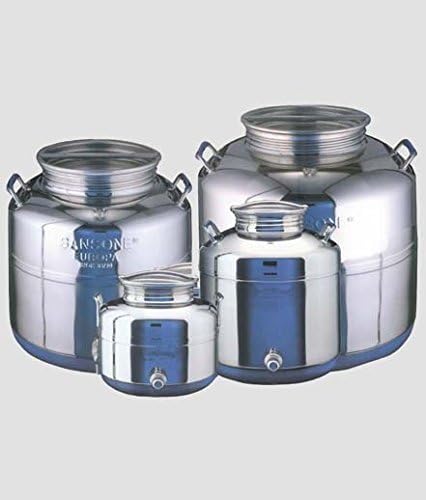 Promotion & Beyond 15 Liter Silver Cylindrical Stainless Steel Water Jar