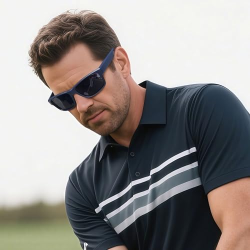 Image of Joopin Rectangle Sports Sunglasses Polarized UV Protection Shades for Men | Wrap Around Sun Glasses, Trendy Plastic Frame, TAC Lens, Safety, Driving, Running, Fishing, Cycling, Hiking
