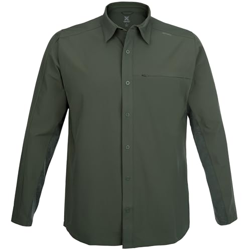 Vertx Expedition Men's Long Sleeve Shirt, Tactical, CCW Compatible, with Sun Protection, OD Green,