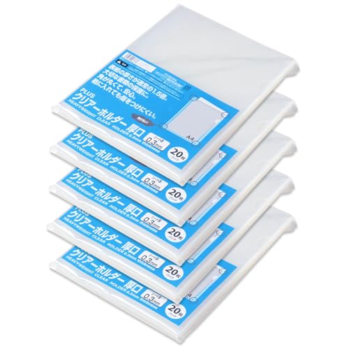 Amazon | プラス クリアホルダー A4 厚口 0.3mm (角R) 100枚 | クリア