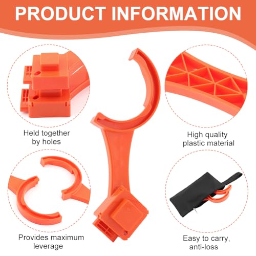 Image of 2 PCS RV Sewer Hose Wrench, Multi Tool Spanner Wrench Set for Connect and Disconnect Sewer Hose Fittings Easily, Fits Most 3-Inch and 4-Inch Male /Female, with Storage Bag