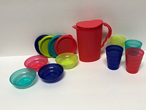 Tupperware Impressions 9 Piece Mini Set In Tokyo Blue, Parrottfish, Emberglow, Salsa Verde
