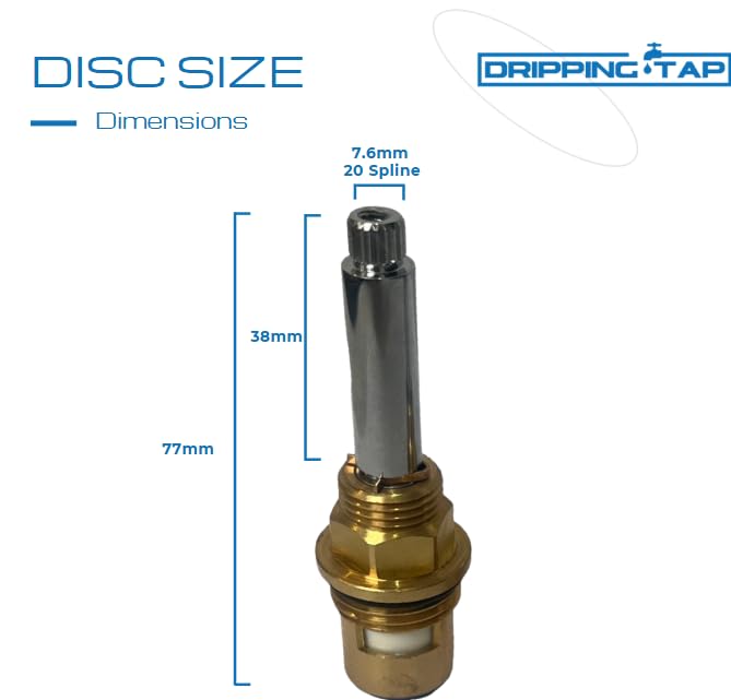 TC205 Mixer Tap Cartridge Replacement Tap Valves for Bristan 1901 Bridge, High Neck and Easy Fit 1/2" 7.6mm x 20 Spline - Image 3
