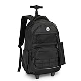 Mochila Rodinha Costa Menino Adulto Reforçada Preta Bakpak