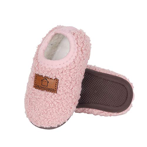 DEBAIJIA Toddler Shoes 1-5T Baby First-Walking Kid Cotton PVC Material Warm Soft Sole Non Slip Cute Cartoons 4 US Pink(Tag Size 22)