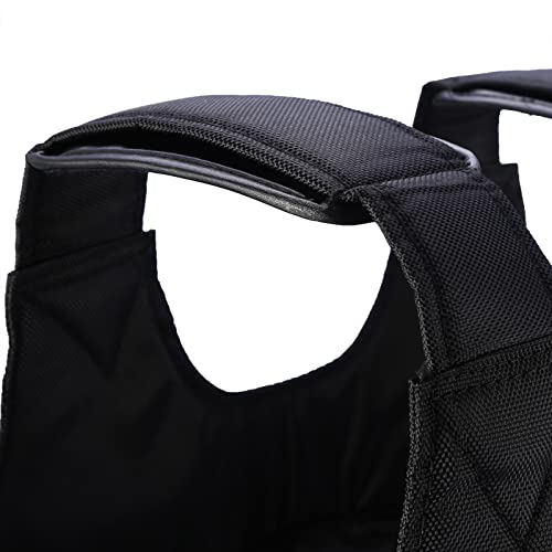 Gilet Lesté Réglable 50 kg, Vide Sans Plaque d'Acier, Avec Poids Amovibles, en Tissu Oxford, 12 Sacs pour Entraînement, Fitness, Boxe