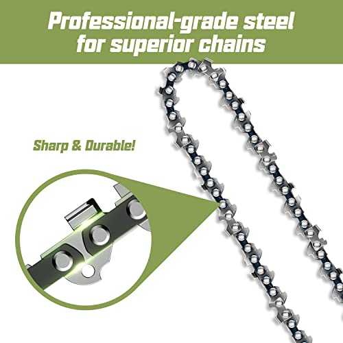 6 Inch Chainsaw Chain Replacement, Zeeksaw 6-Inch Replacement Chain Saw Chain, Guide Saw Chain For All 6-Inch Mini Chainsaws, For 6" Guide Bar, 37 Drive, 1/4" Low Profile, 043" Gauge (Only 2*Chains) #TOP4