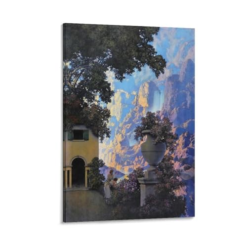 Poster Maxfield Parrish Serene Cliffside Retreat sur toile de décoration murale 20x30 cm