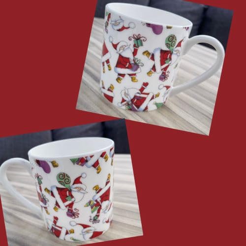 Dreamair Fine Bone China Santa Chintz Design Tea Coffee Jumbo 1 Pint Mug