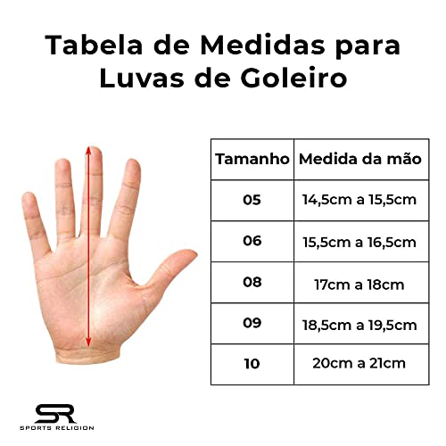 Luva De Goleiro Futebol Campo Infantil - Latex Alemão (6, Vermelho)