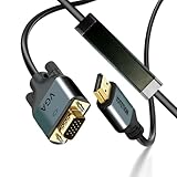 Utile et pratique : puce de conversion active intégrée de HDMI vers VGA, aucun autre adaptateur nécessaire, pas besoin de régler, le câble de 1,8 m est utile et pratique pour convertir l'entrée de signal HDMI en sortie de signal VGA. Plug and Play, aucun pilote nécessaire.