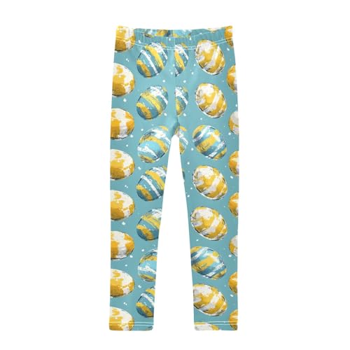 Watercolor Yellow Egg Painting Girls Leggings Athletic Pants Tights Stretch Bottom