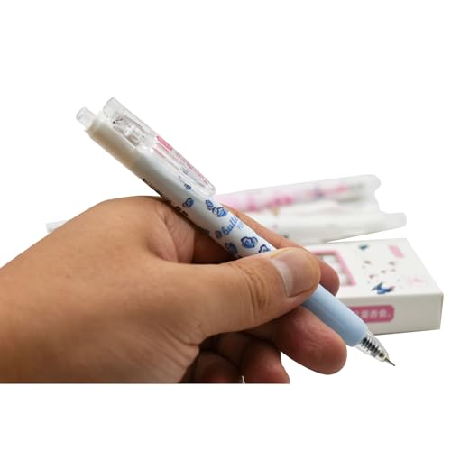 12 bolígrafos retractiles con diseño floral y tinta negra miniatura 5