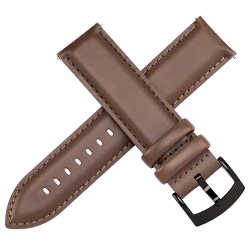 Image of OTTOODY Leather Watch Bands Quick Release, Elegant Top Grain Leather Watch Straps for Men & Women, Choice of Color & Width - 18mm, 19mm, 20mm, 21mm or 22mm Wristbands Bracelet for Watch & Smartwatch