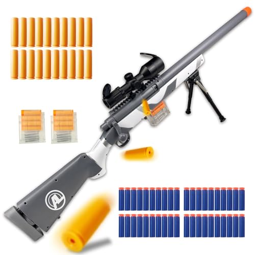 M24 Soft Bullet Blaster – Empty Shell Ejecting Design, Upgraded Scope, 40 Soft...