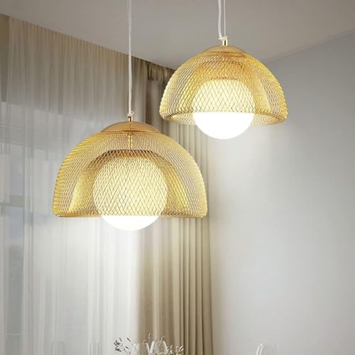 Suspension E27 dorée double maille pour éclairage de studio moderne - 4