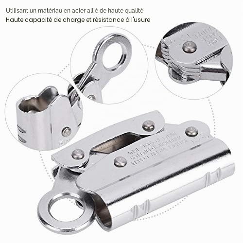 keenso Équipement Anti-Chute Auto-bloquant d'escalade, Outil de Protection Anti-Chute de Corde de Sécurité en Acier Allié Anti-Chute Travail Eérien 6KN