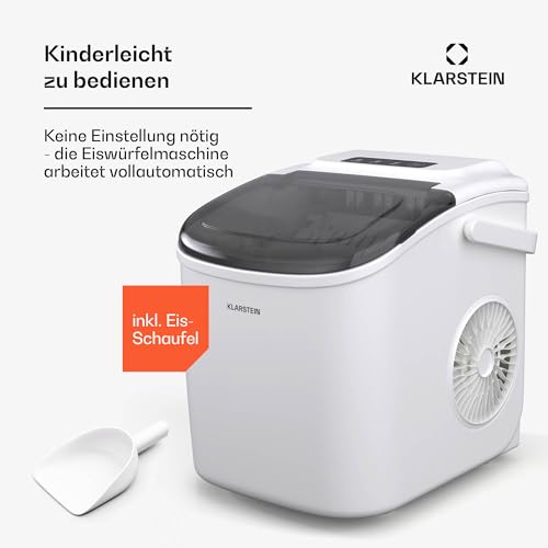 Klarstein Eiswürfelmaschine - 12kg/24h, 2 Größen, 1,3L Wassertank, LED-Anzeigen, transparenter Deckel, tragbar, Eiswürfelbereiter für Partys/Gartenfeste – Bild 5