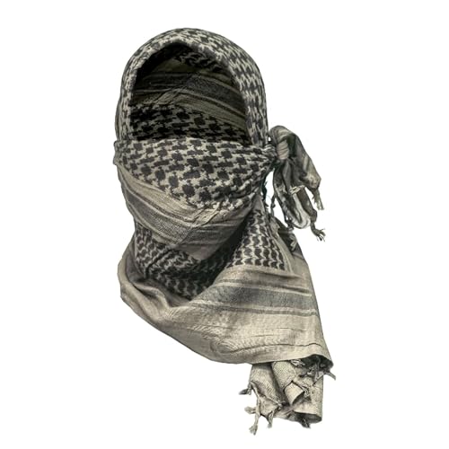 M MCGUIRE GEAR Shemagh Tactical Scarf, Middle Eastern Desert Hood, Bandana, Keffiyeh, Military Style, 100% Cotton, 42