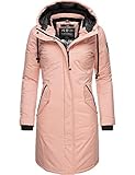 LOOK: Sportlicher Damen Winter Kurzmantel von Navahoo mit großer Kapuze und kontrastfarbenen Details - passt perfekt zu lässigen Street Wear Outfits