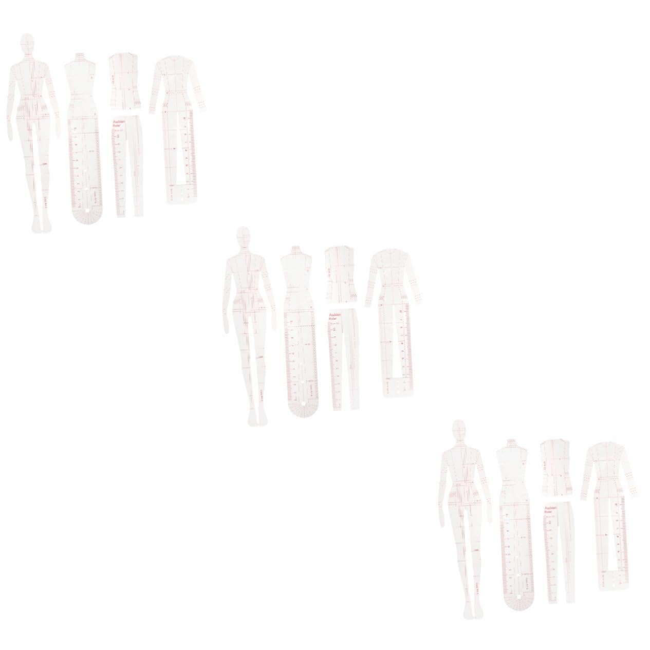 Gadpiparty 3 Set Set Di Righelli Patchwork Righelli E Sagome Per Quilting Sovrani Trapunti Tessuto Modello Di Trapuntatura Modello Di Cucito Acrilico Strumenti Di Trapuntatura 5 Pezzi*3