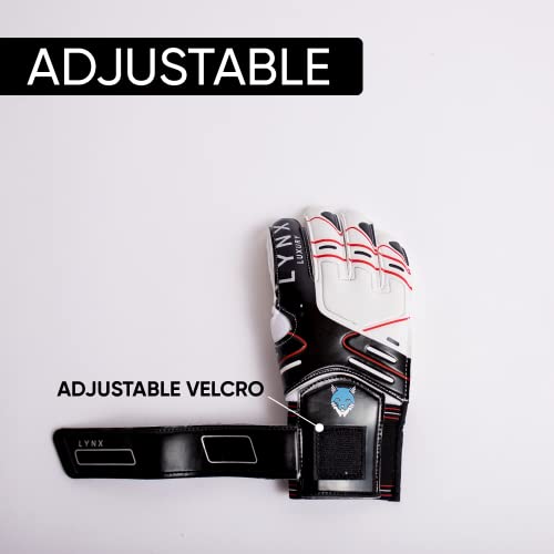 Lynx Luxury Youth Goal Keeper Gloves, Kids Goalie Soccer, Football Protection For Children & Teenagers With Finger Save, Anti-Slip Roll Hybrid Cut, Size 5 #TOP3