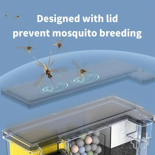 Image of VAYINATO Multifunctional External Wall-Mounted Waterfall Aquarium Filter with Bio Wheel | 3-Stage Filtration System with Filter Media & Built-in Water Pump (BL-773)