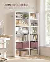 VASAGLE Custos Kollektion - Bücherregal, 6-stöckiges Regal, offenes Aufbewahrungsregal, Standregal, 24 x 40 x 178,5 cm, für Wohnzimmer, Homeoffice, Esszimmer, wolkenweiß LBC167T14 – Ansicht 4