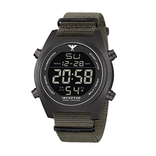 KHS Inceptor Black Steel Digital KHS.INCBSD.NSGO mit Natoband steingrau-Oliv