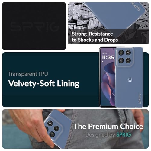 Image of SPRIG Compatible with Moto Edge 60 Stylus FusionCrystal Back Cover Drop Tested Shock Proof Mobile Case for Men, Women, Boys and Girls with Camera Protection (Transparent)