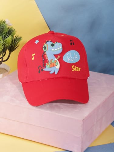 Image of PASSION PETALS Summer Dino Rockstar Baseball Cap for Kids Boys and Girls 2-4Years