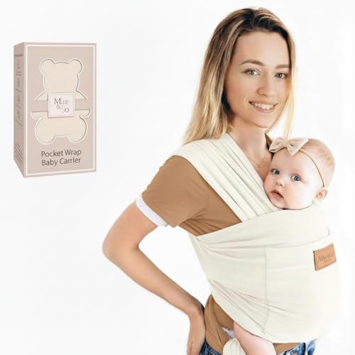 Image of Baby Wraps Carrier Newborn to Toddler – Soft, Hands-Free & Stretchy – Cotton – Ergonomic, Breathable, Machine Washable – Newborn Baby Sling Carrier – Adjustable Fit (8-35 lbs)