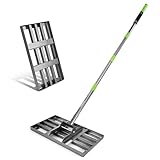 WORKPRO Lawn Leveling Rake, Heavy Duty Leveling Rake with 17” x 10” Ground Plate, Yard Leveling Rakes with 6FT Adjustable Handle, Metal Lawn Leveler for Garden, Backyard, Golf Course, Farm, Pasture