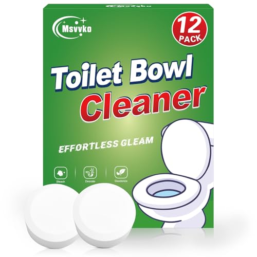 Msvvko Toilet Bowl Cleaner Tablets with Bleach 12 PACK Powerful Formula to Eliminate Limescale...