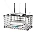 MNBVH Estantería para Router, Router Rack Pared, Soporte Router WiFi Pared, Estante de Almacenamiento para Router Inalámbrico Creativo, Estantes de Pared Router, Estantes Flotantes Negra, (Color:A)