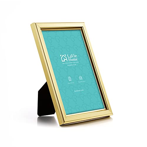 Lavie Home 4X6 Picture Frames (12 Pack, Gold) Simple Designed Photo Frame With High Definition Glass For Wall Mount & Table Top Display, Set Of 12 Classic Collection #TOP1