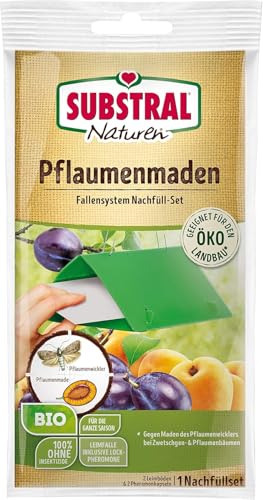 Substral Naturen Pflaumenmaden - Falle Nachrüst - Set zum Abfangen der Pflaumenwicklermännchen 2 Pheromon - Dispenser + 2 Leimböden