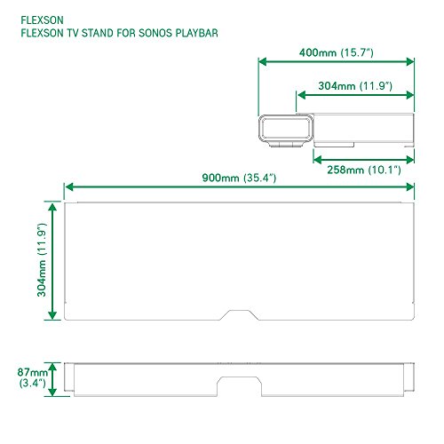Flexson Supporto per TV per Sonos Playbar, Nero