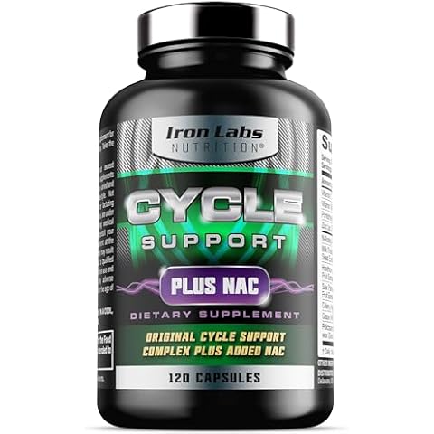 Iron Labs Nutrition: Cycle Support Plus NAC (N-Acetyl-L-Cysteine) - Kidney and Liver Support Supplement - On Cycle Support Supplements for Men - N Acetyl L Cysteine and Milk Thistle (120 Capsules) Cover