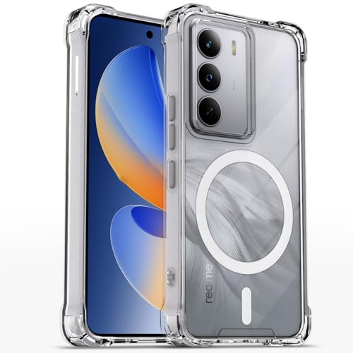 Image of Pikkme Back Cover for Realme C71 Mag-Safe Shockproof PC + TPU Protective Case Magnetic Support Bumper Case (Transparent Mag-Safe)