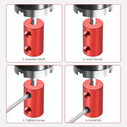 2 Stück 2mm Auf 4mm Starre Kupplung, L20 x D12 Stellschraube Wellenkupplung Motorverbinder Aluminium-Legierung Für 3D Drucker, Motorzubehör, RC Boot Auto Flugzeug, Rot
