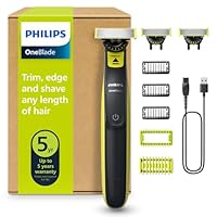Philips OneBlade Hybrid 360 Blade Technology Electric Shaver for Face & Body, Beard Trimmer/Groomer with 3 x 360 Blade, 3 x Stubble Comb (1,3,5mm) & 1x Body Kit, Model QP2824/31