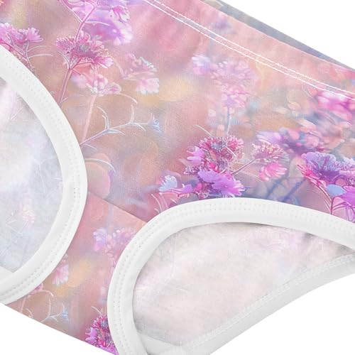Bright Toddler Underwear Floral 2t Cotton Panties for Girl Digital Art Wildflowers Pastel Colors Briefs Girls Undies4