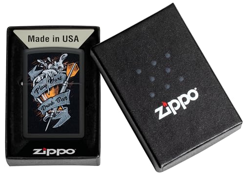 Image of Zippo Darts Design Black Matte,Windproof Pocket Lighter, Refillable, (BIS Certified)