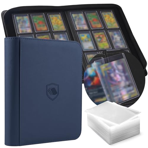 Image of Top Loader Binder 9 Pocket, Holds 360 Toploaders, 100 Toploaders INCLUDED | Toploader Binder for 3 inch x 4 inch Rigid Toploaders, Trading Card Binder for TCG, MTG, Sport Cards, PU Leather Cover, Side Loading